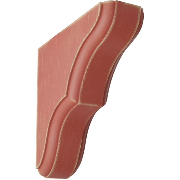 Ekena Millwork 1 3/4"W x 5 1/2"D x 5 1/2"H Stratford Wood Vintage Decor Bracket, Salvage Red BKTWD02X06X06STRD - main